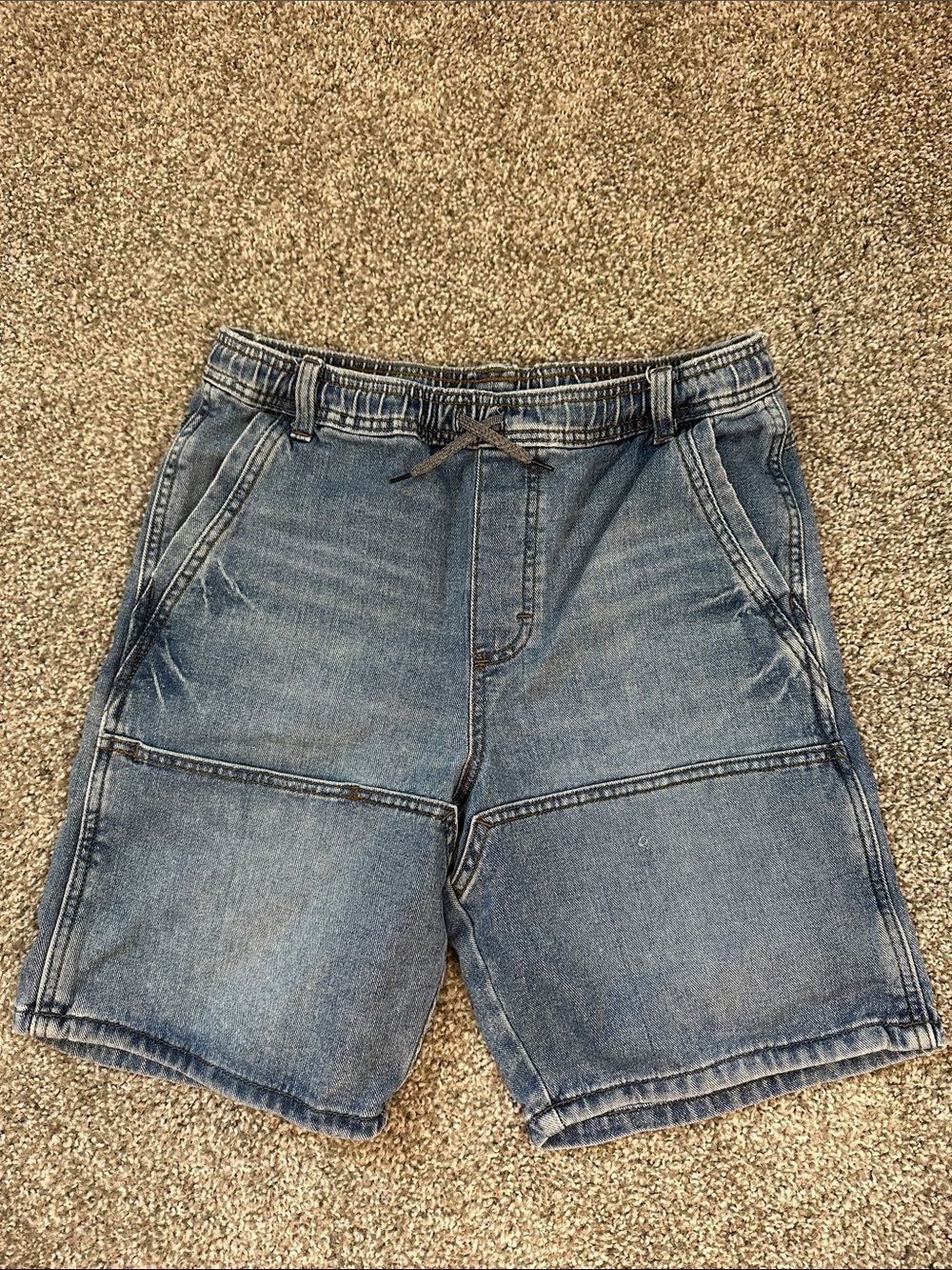 Wrangler unise Light Blue Denim Drawstring Shorts elastic waistband
